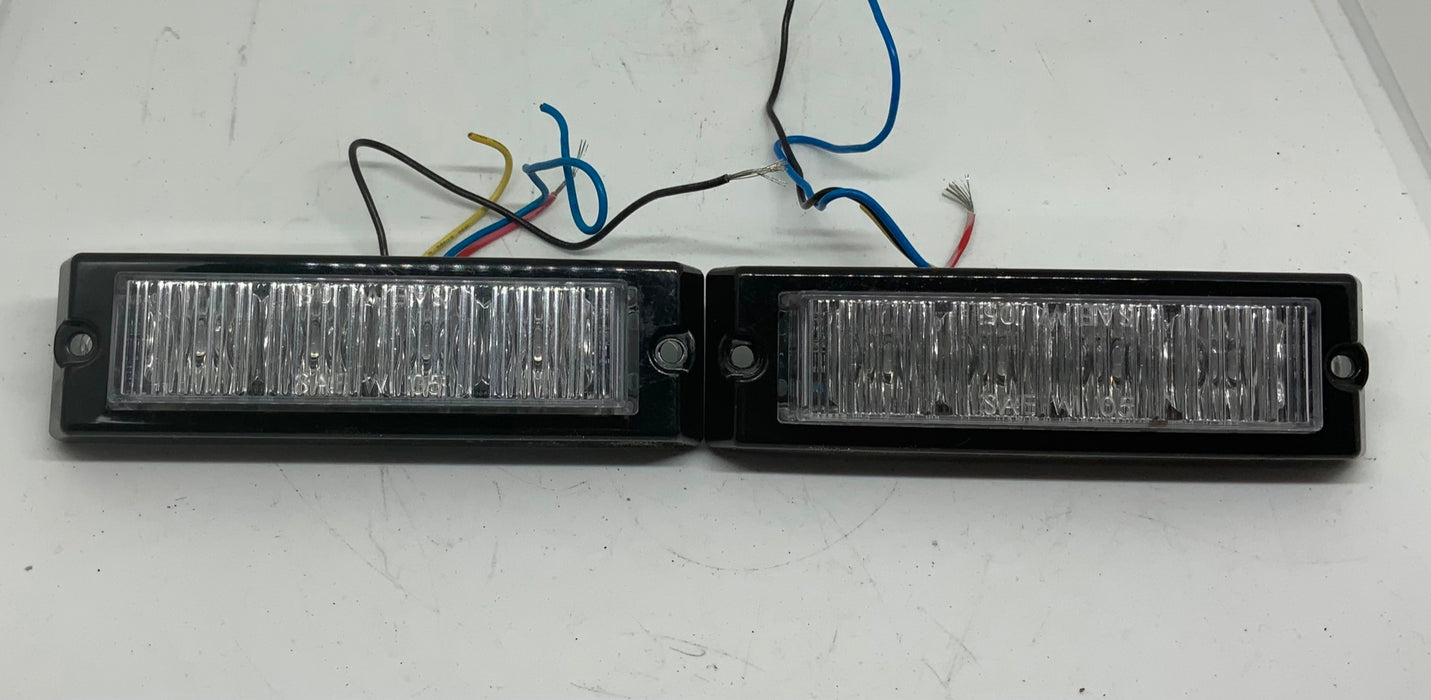 Code 3 Premier Hazard XT4 Warning Led Pair In Colour Blue With Flange