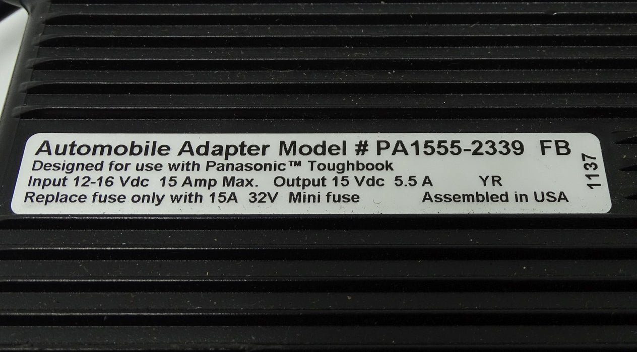 Lind Adapter Model PA1555-2339 FB 12v Car Panasonic Toughbook Laptop Charger