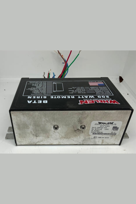 Used Whelen BETA Remote Siren Amplifier With Airhorn 200 WATT BETA112R 12v