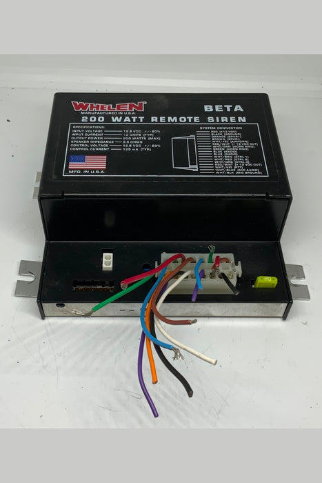 Used Whelen BETA Remote Siren Amplifier With Airhorn 200 WATT BETA112R 12v