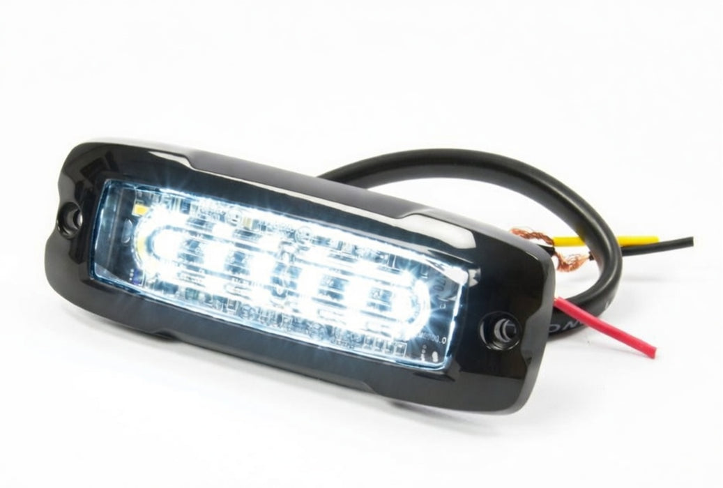 XT6 Xtreme Slim 6 WHITE/CLEAR LED Module 12/24v 16 Flash Patterns Axixtech LED-1079-03