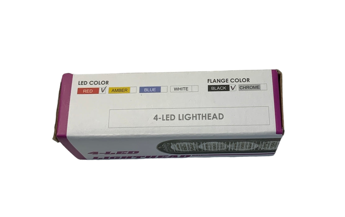 RSG 4 LED Lighthead Module, Red LED, Black Flange 18 Flash Patterns LED-578-03