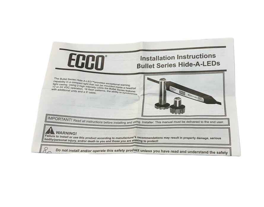 RSG Ecco Bullet Tall Slimline Covert Red LED Module 16 Flash patterns LED-980-03