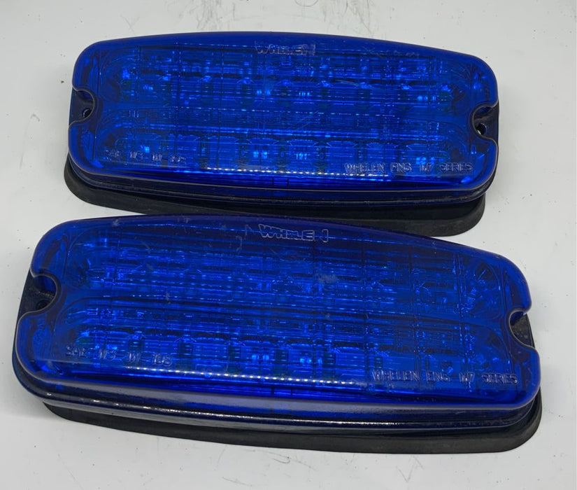 Set of Whelen M7 Led Modules Blue With Blue Lens 24v - Very Short Wire