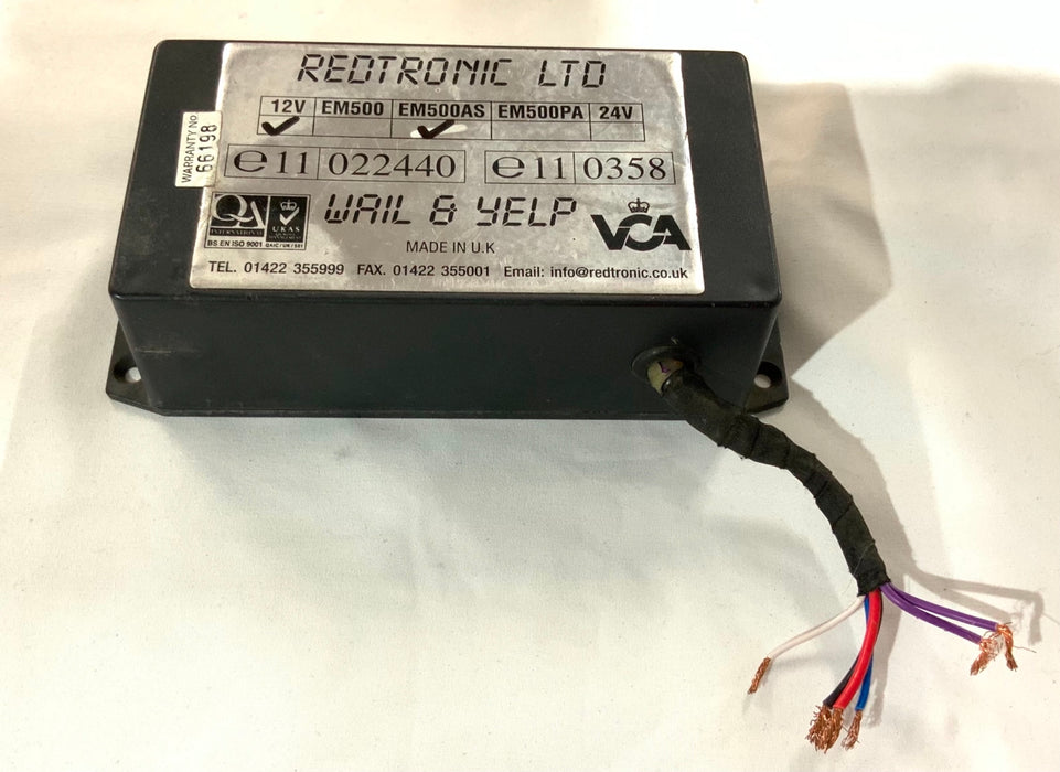 Used Redtronic EM500AS 100W 12v Hand Free Siren Amp Type 01