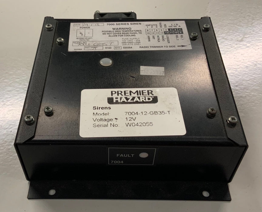 Used Premier Hazard 7004-12-GB35-T Siren Amp With Airhorn No Plugs 12v