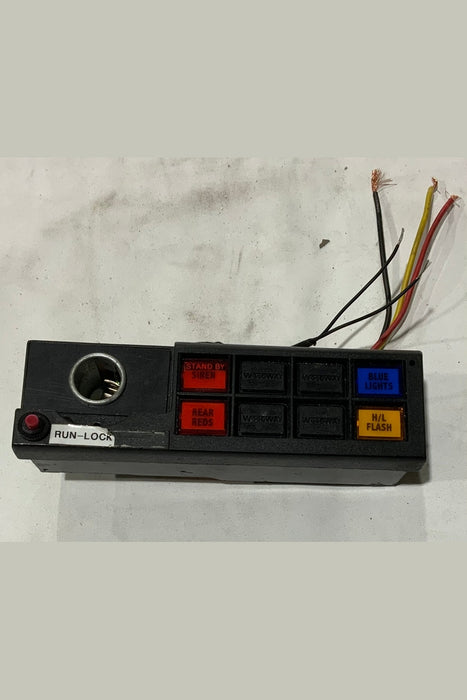 Used Woodway Engineering 1 Din 4 Way Switch Panel Lights Controller & Cig Lighter Whelen 03