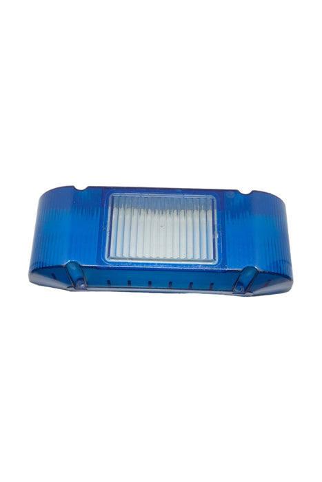 Used Whelen Edge 9000 Blue End Cup Section With Clear Alley Window