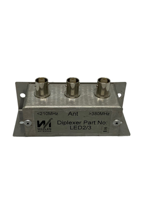Used Wallen Antennae Diplexer Part No LED2/3 Duplexer <210Mhz >380Mhz