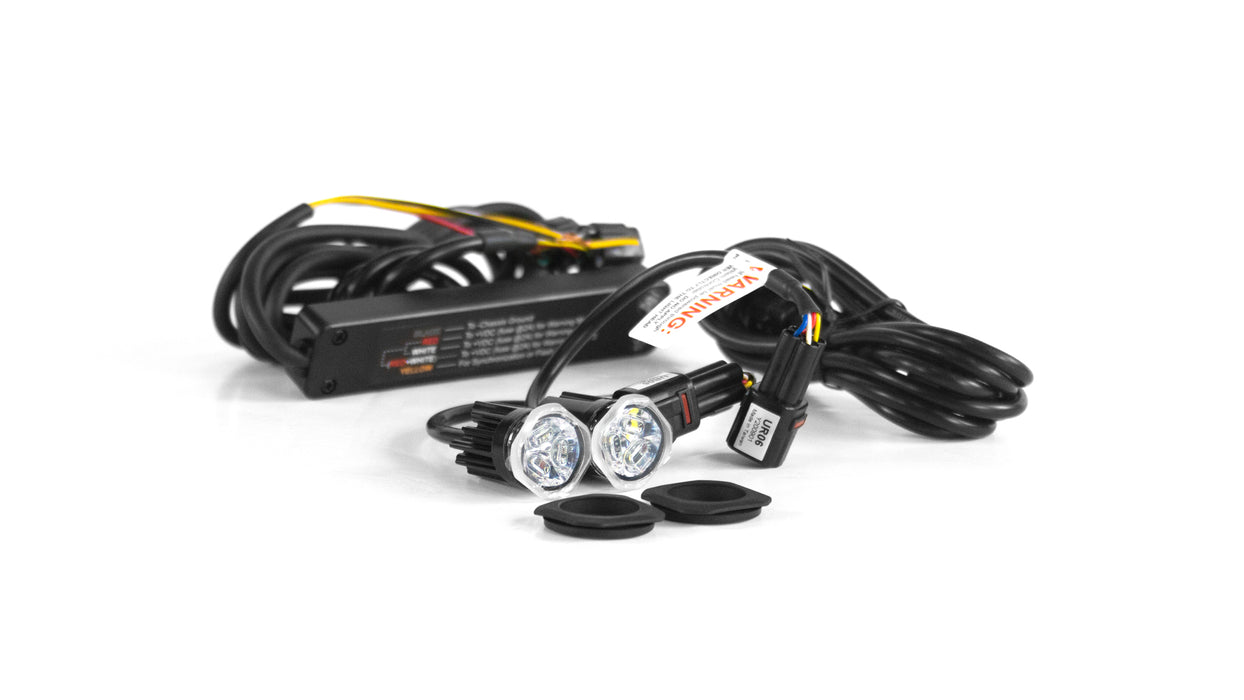 New Cell2 UR06 Blue/Amber Switchable Led Warning Lights 2 Lightheads 12/24v