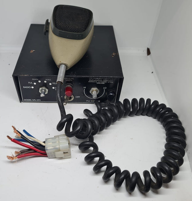 Used Whelen Woodway WS-295 Siren Amplifier & PA Working But Missing Two Knobs